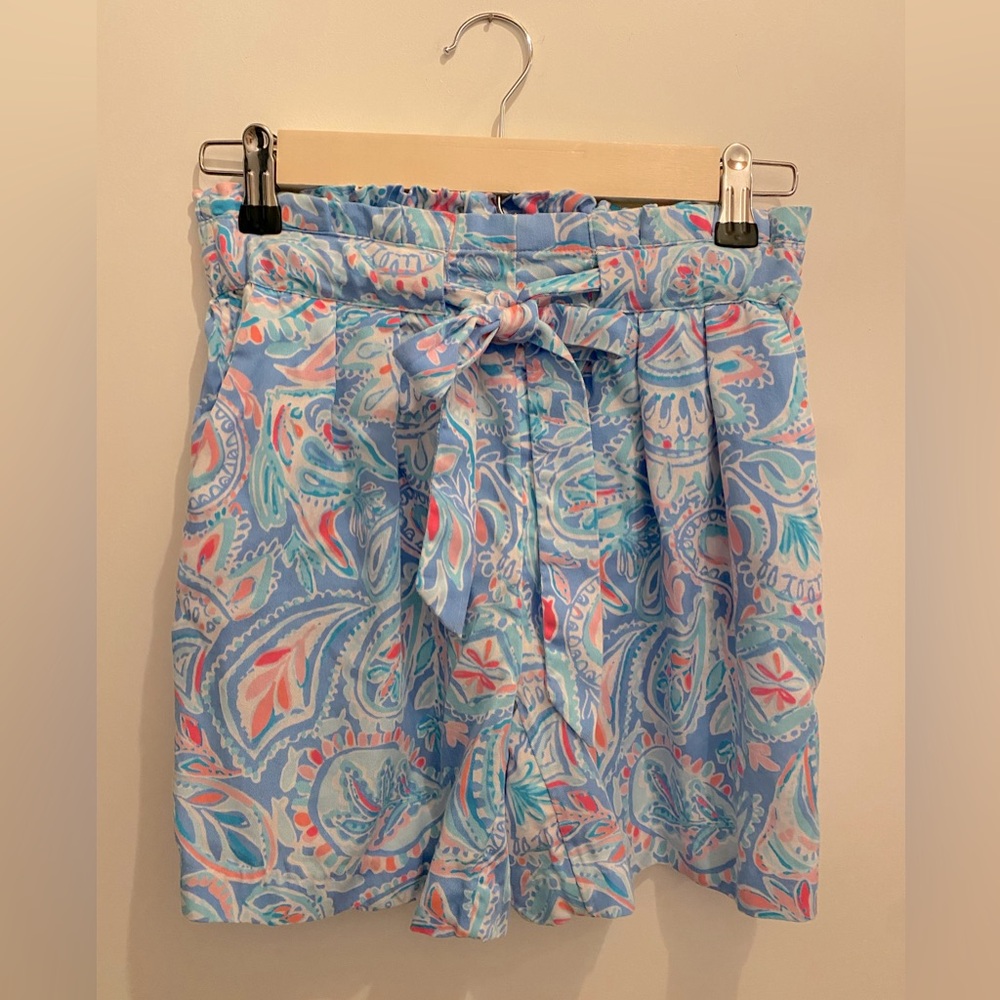 Lilly Pulitzer High Waist Blue and Pink Floral Shorts